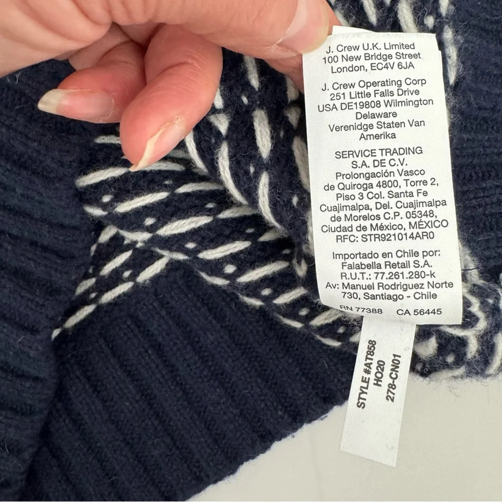 J. Crew Navy Blue Shawl Collar Cardigan Sweater Men’s L Merino Wool Pocket